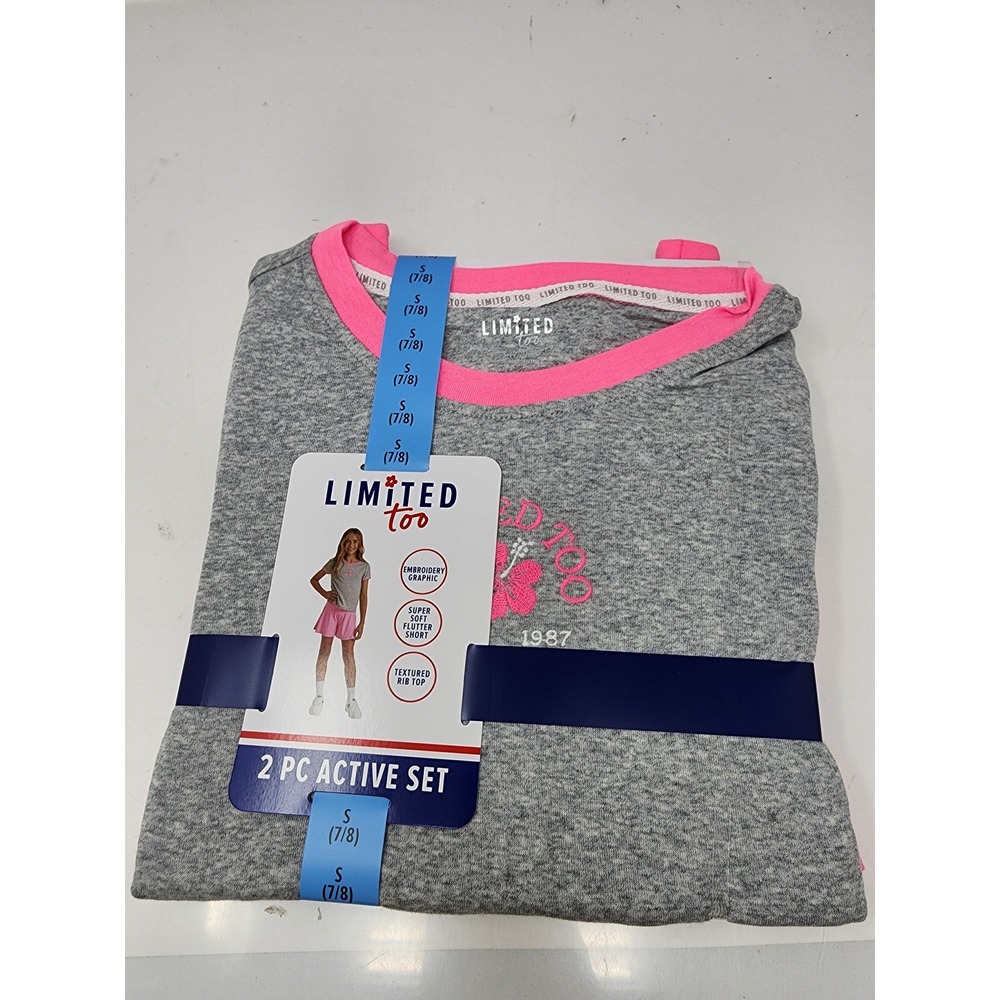 Limited Too Girls Athletic 2 PC Active Set Pink Cotton Blend Casual Size‎ Small
